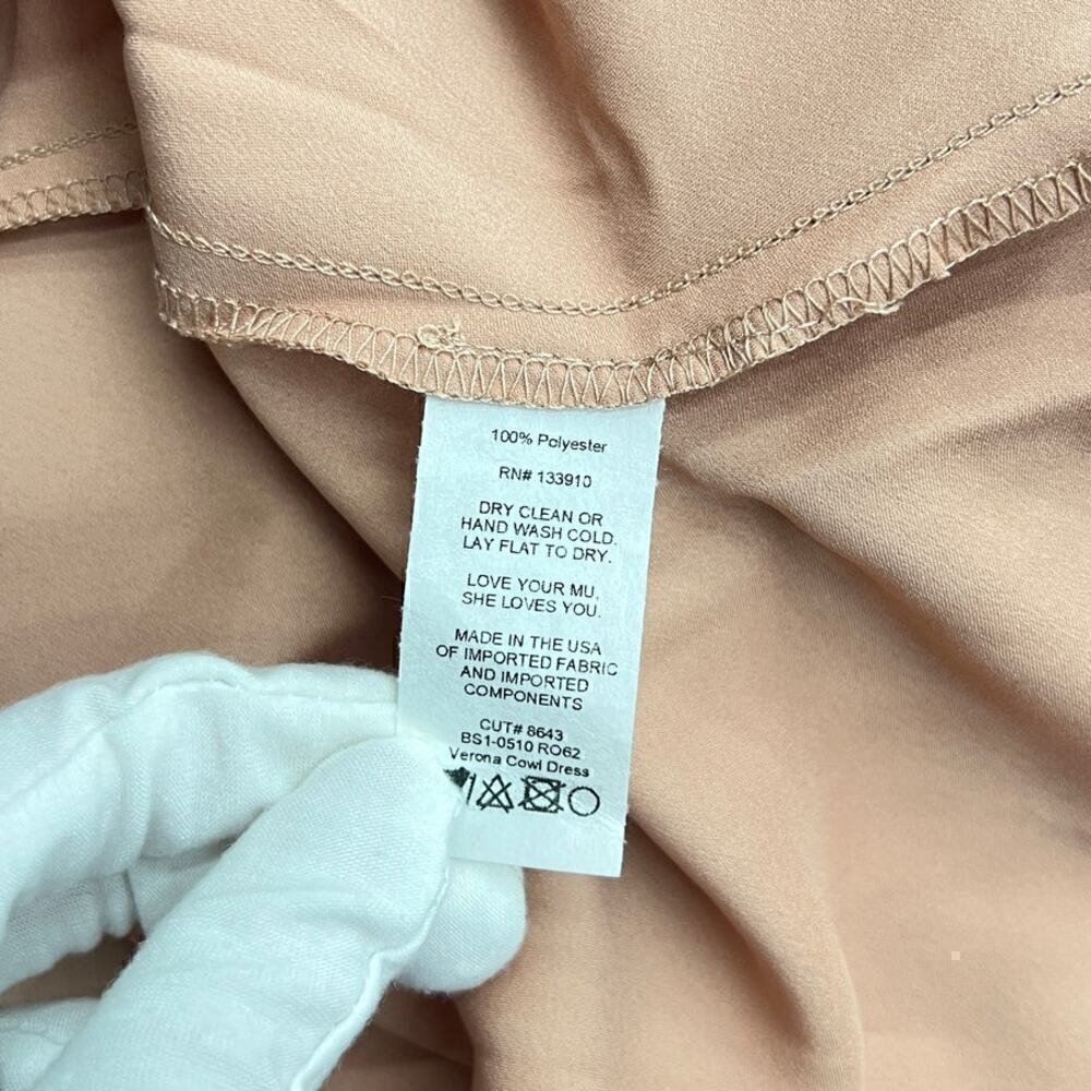 Show Me Your Mumu Verona Cowl Dress in Rose Gold Luxe Satin size Small - Picture 7 of 9